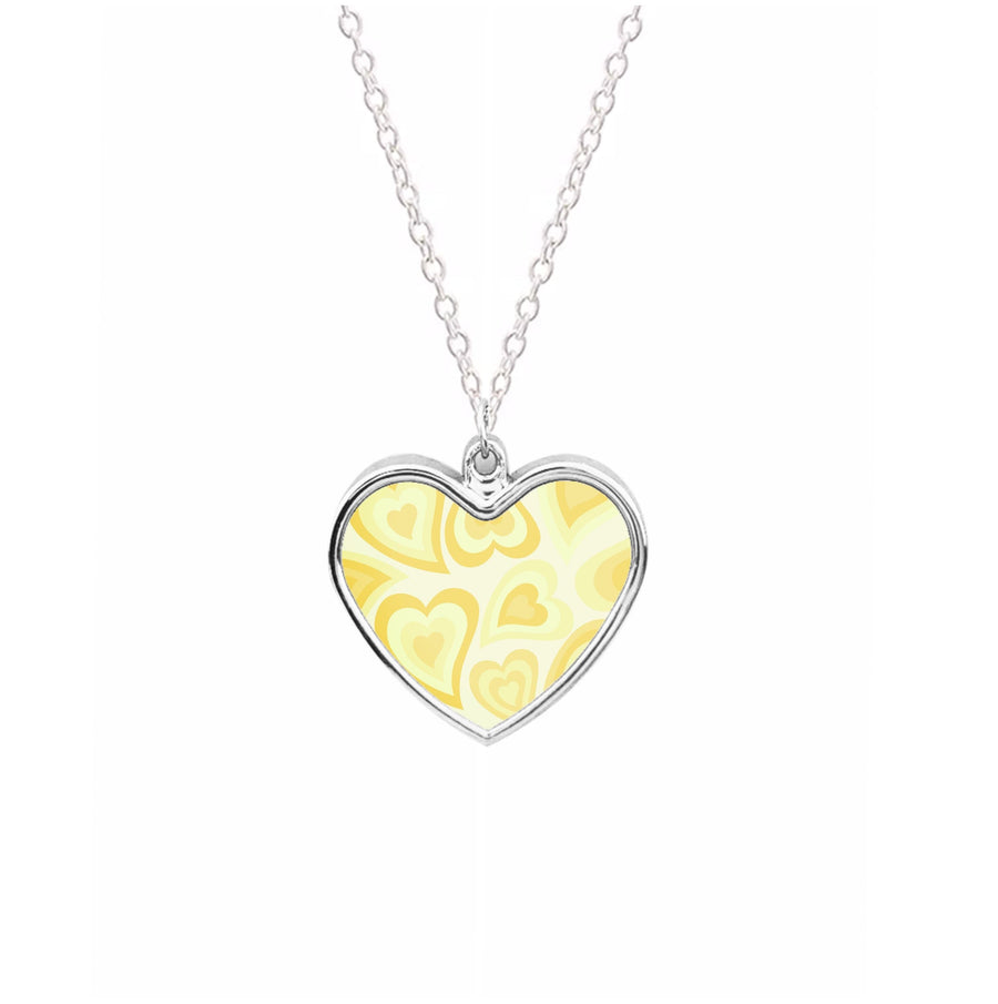 Yellow Hearts - Trippy Patterns Necklace