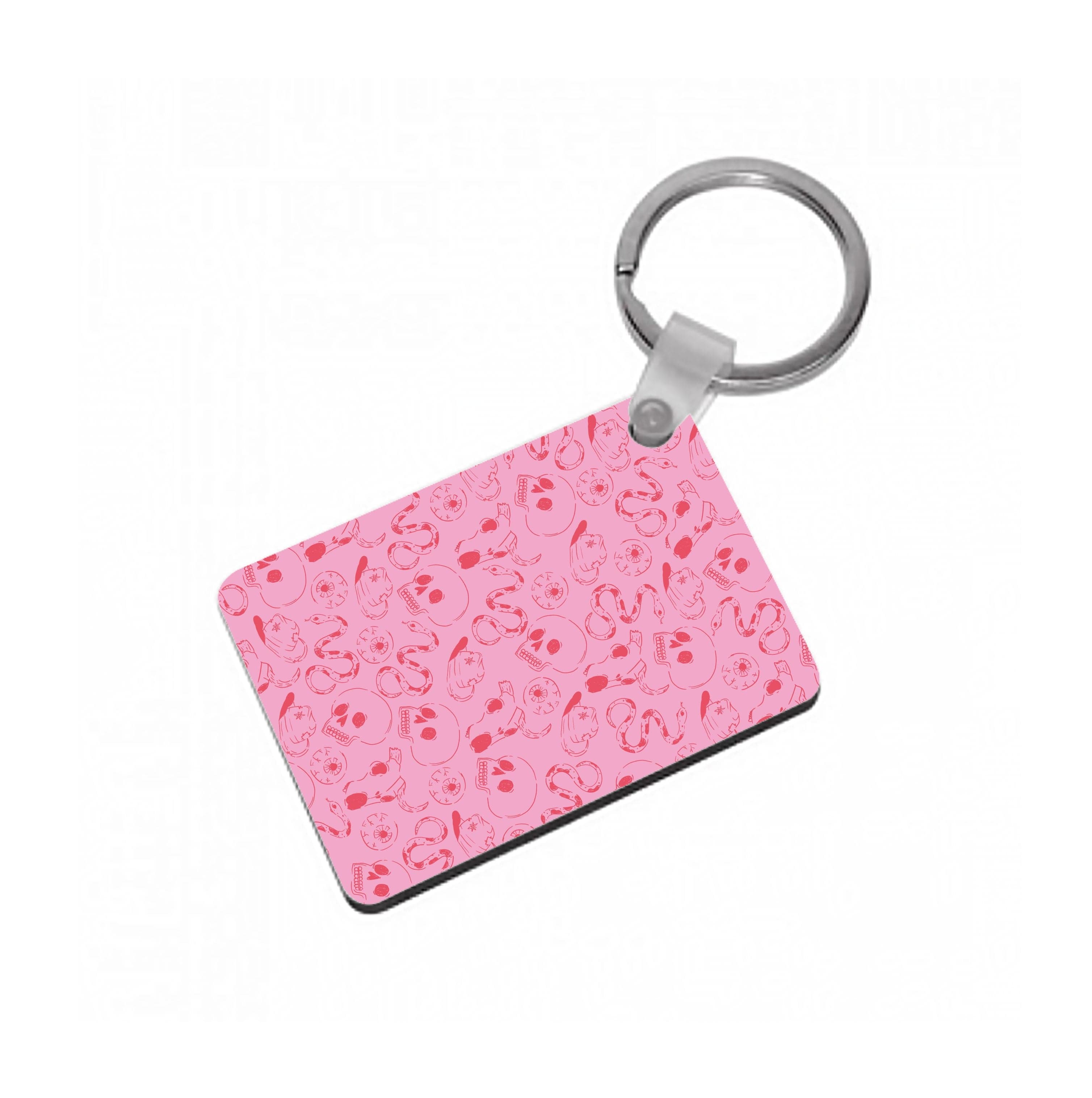 Pink Snakes And Skulls - Western  Keyring