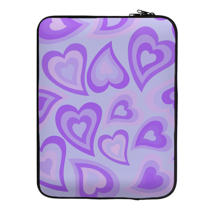 Purple Hearts - Trippy Patterns Laptop Sleeve