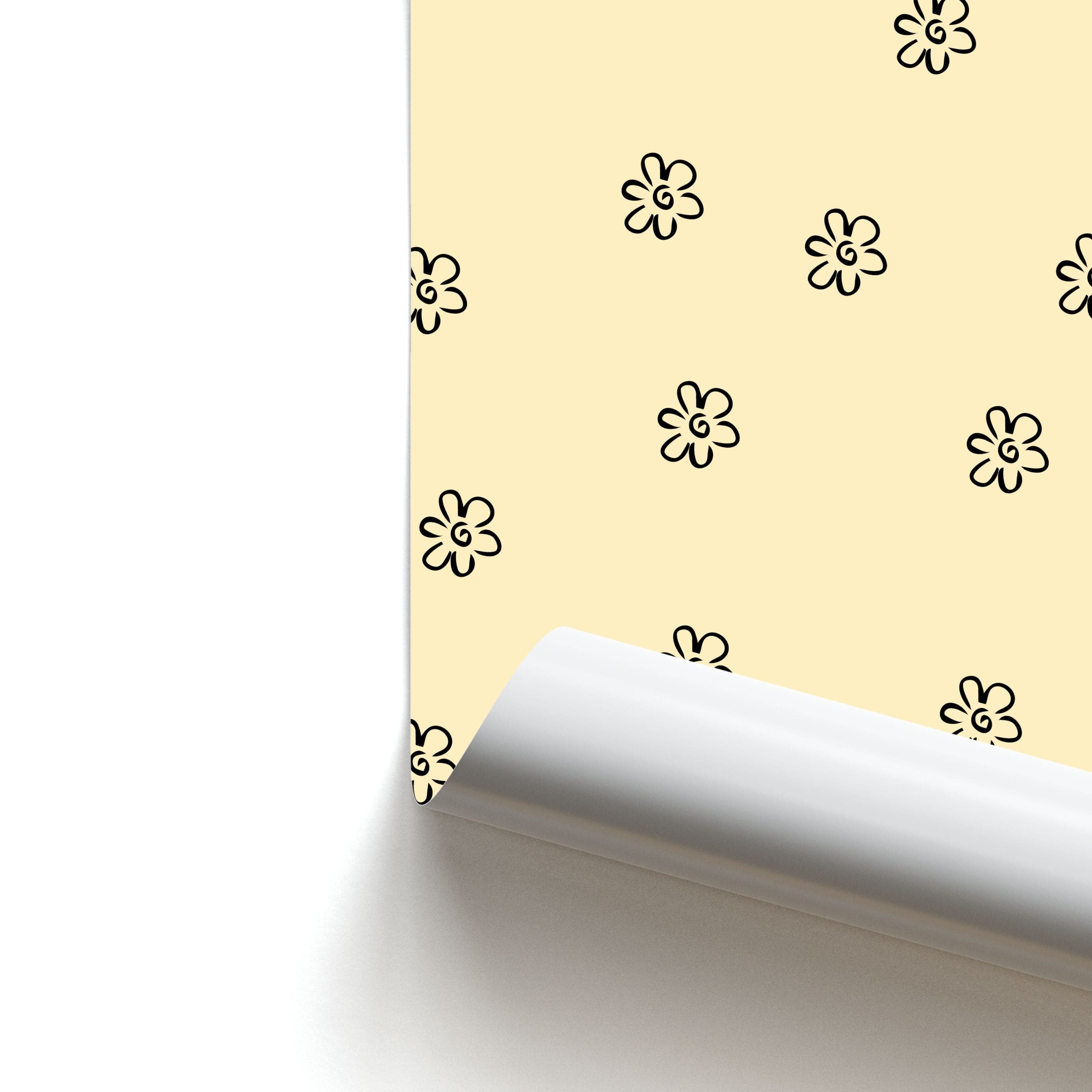 Detail Flower Pattern - Yellow Poster