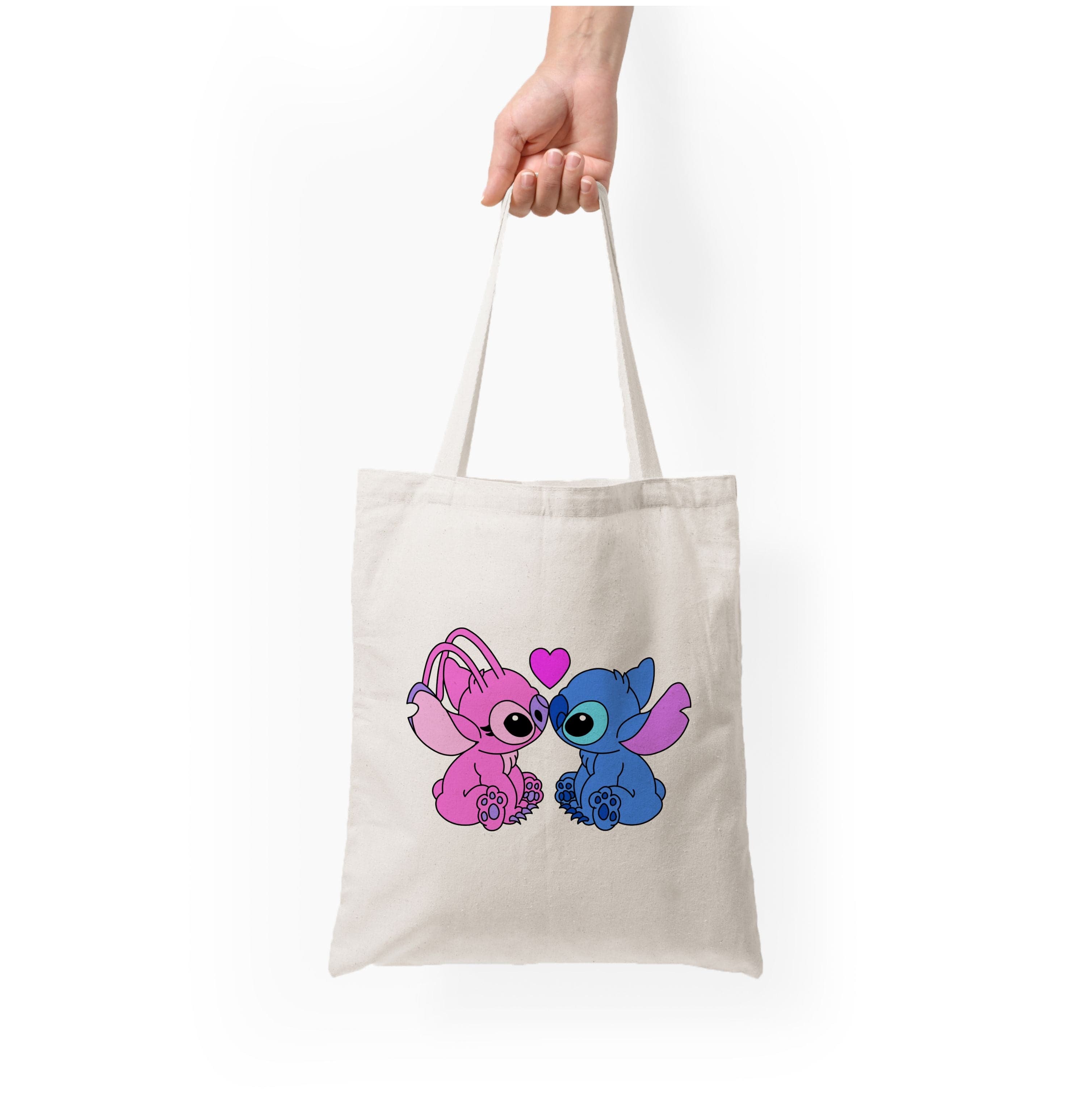 Angel And Blue Alien - Pink Alien Tote Bag