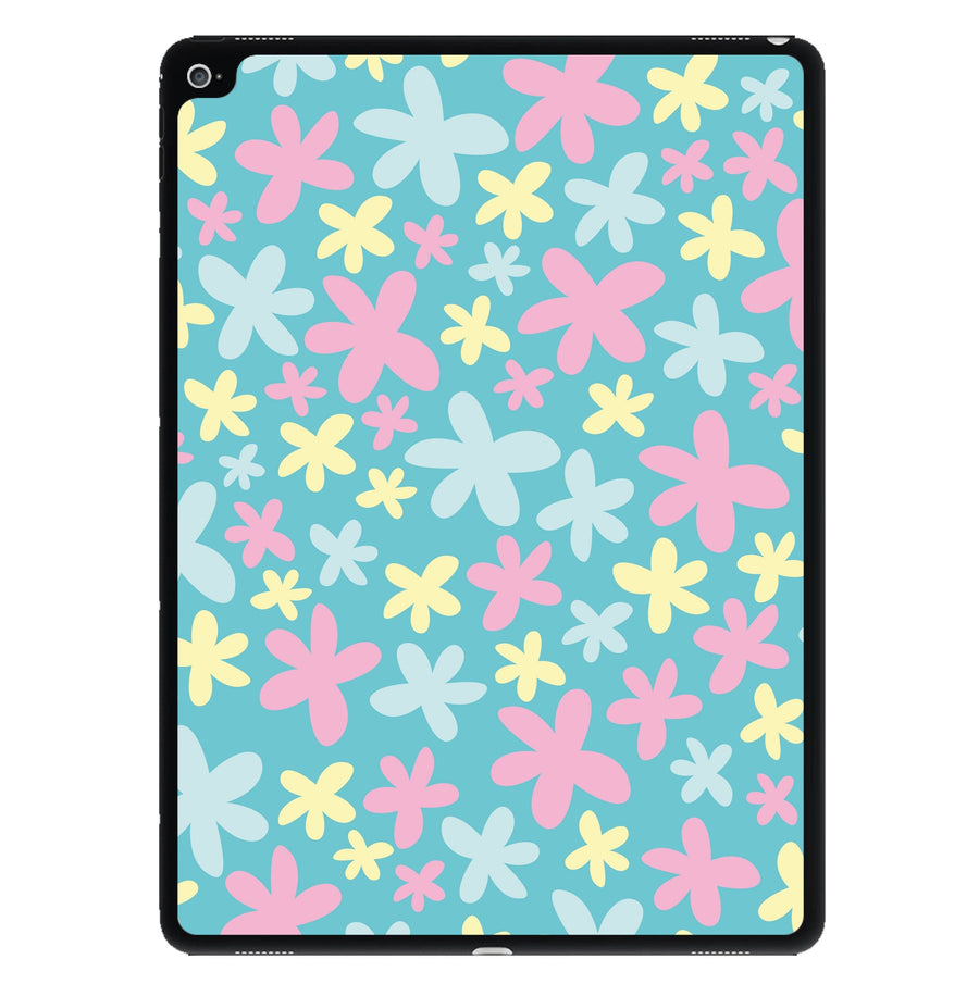 Blue, Pink And Yellow Flowers - Spring Patterns iPad Case
