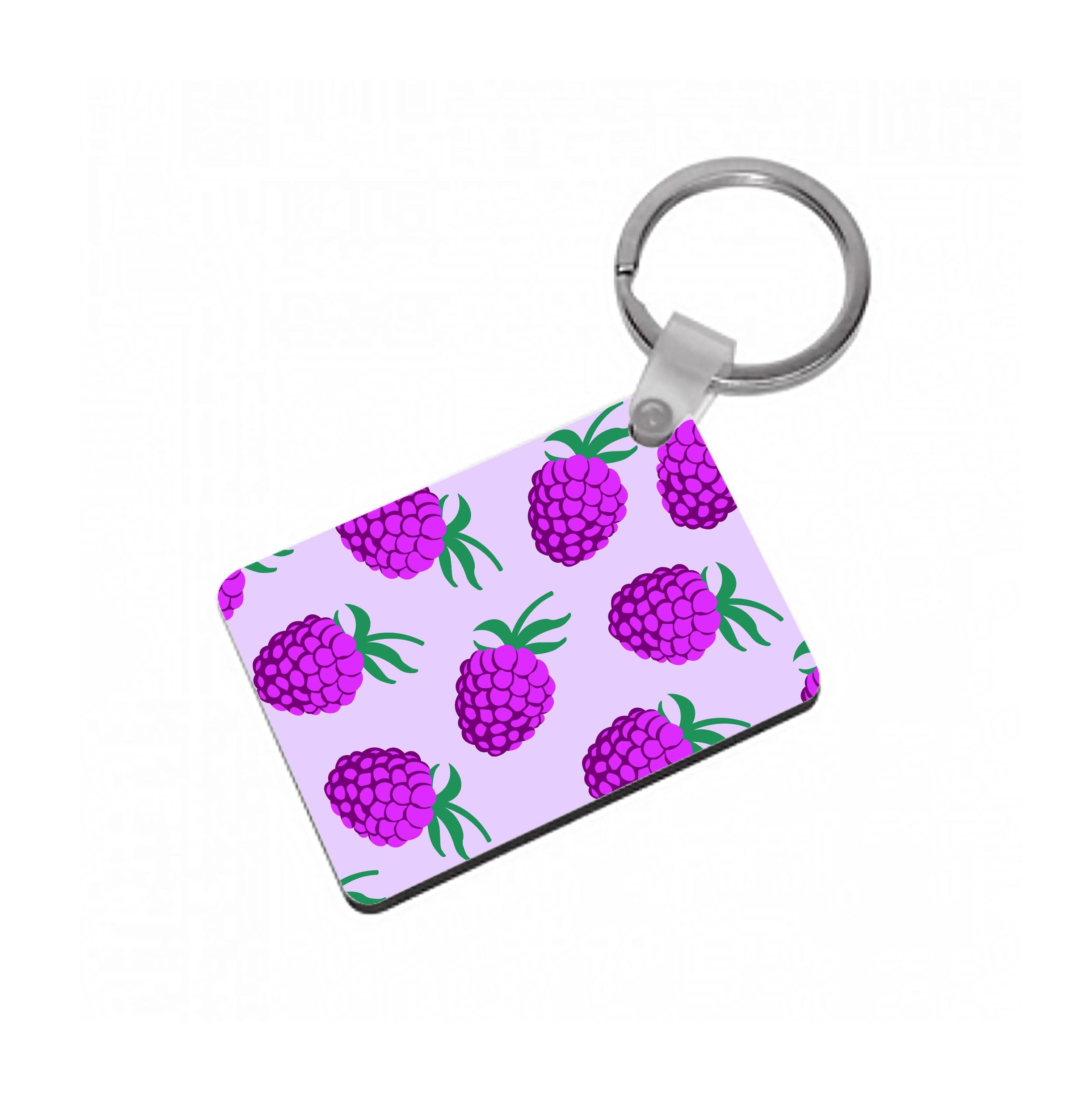 Rasberries - Fruit Patterns Keyring