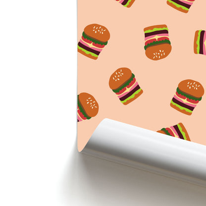 Burgers - Fast Food Patterns Poster