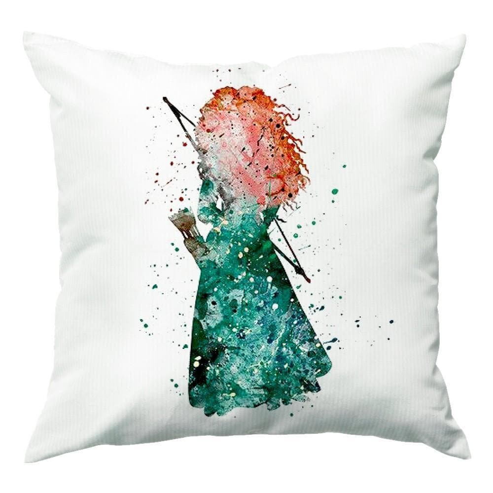 Watercolour Princess Merida Brave Fairytale Cushion