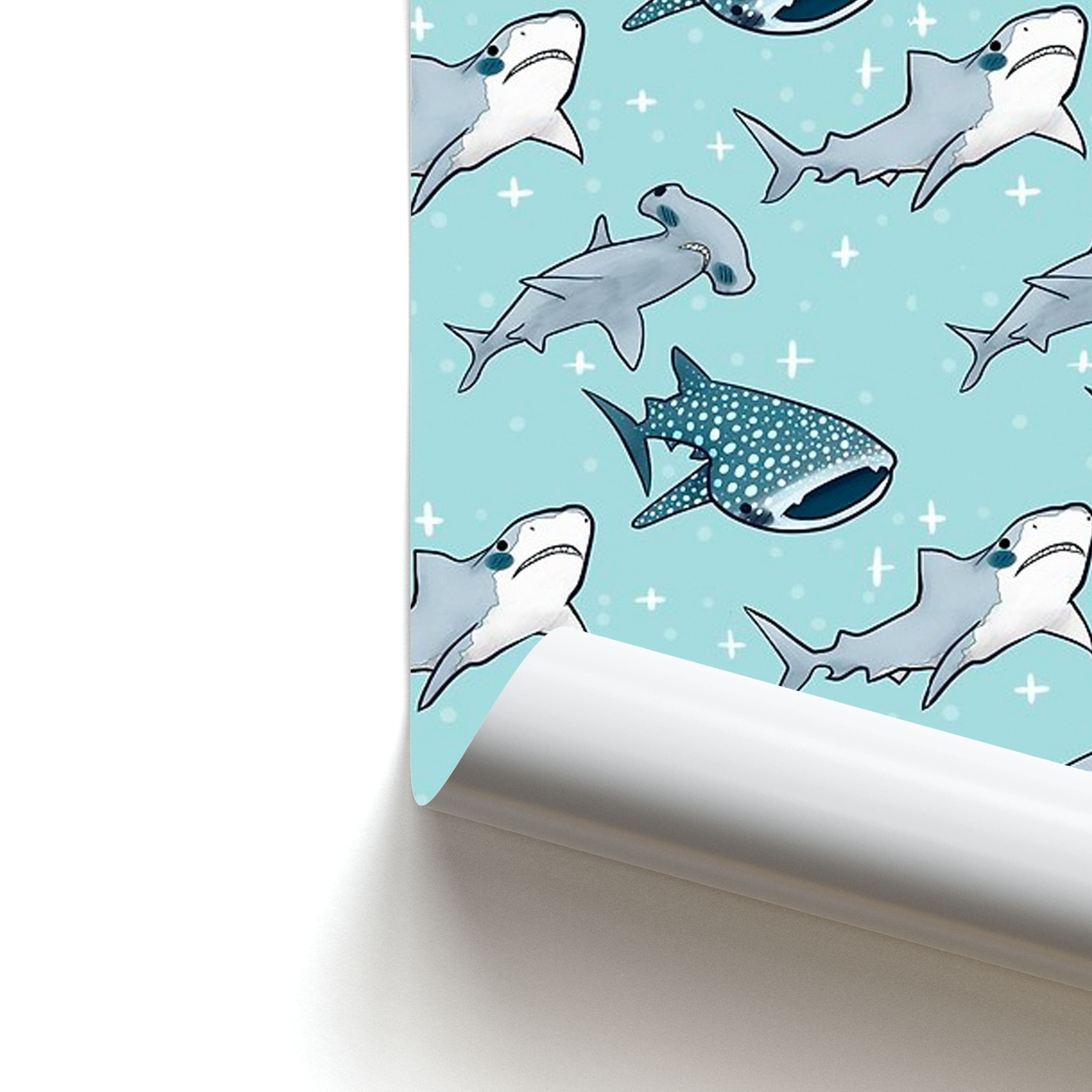 Shark Pattern Poster