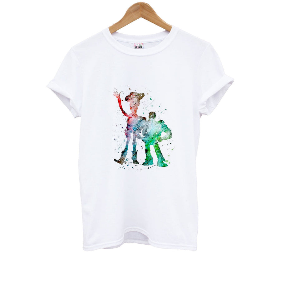 Watercolour Woody & Buzz Toy Story Disney Kids T-Shirt