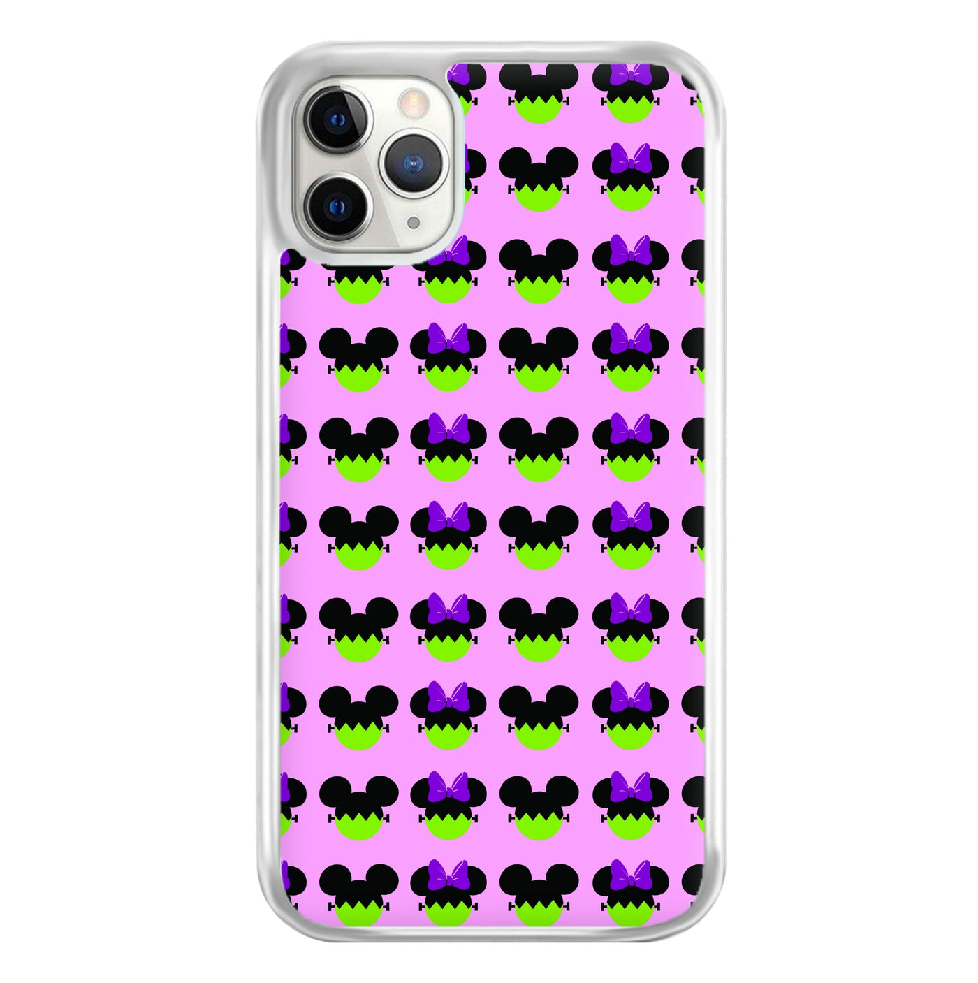 Frankenstein Mikey And Minnie Mouse Pattern - Disney Halloween Phone Case