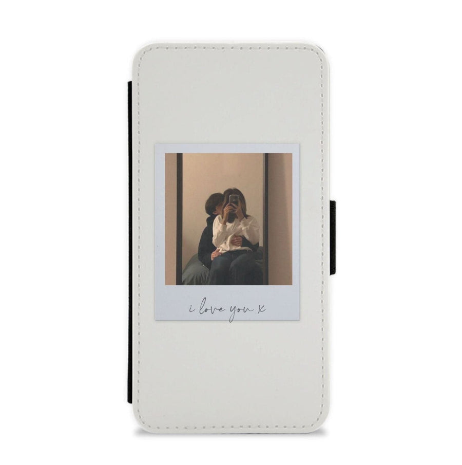I Love You Polaroid - Personalised Couples Flip / Wallet Phone Case