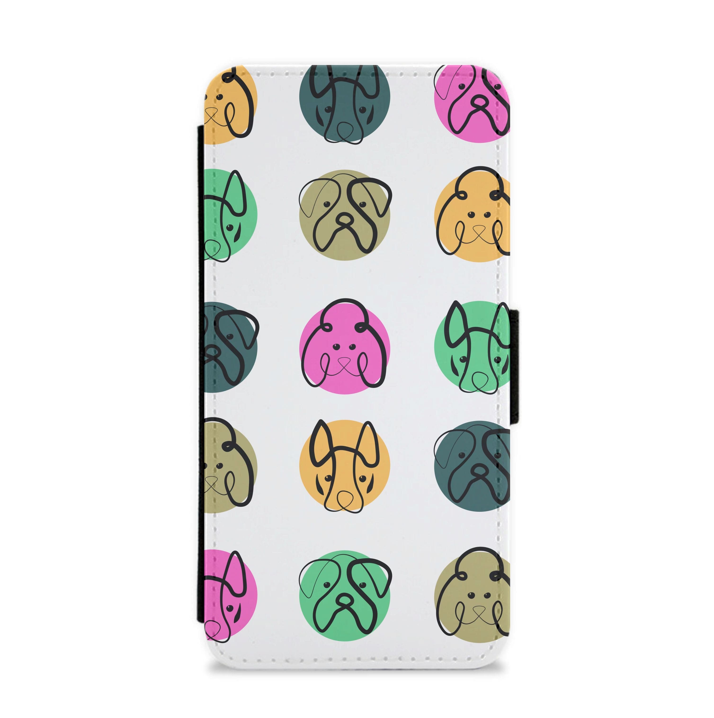 Multi colour dog bones - Dog Patterns Flip / Wallet Phone Case