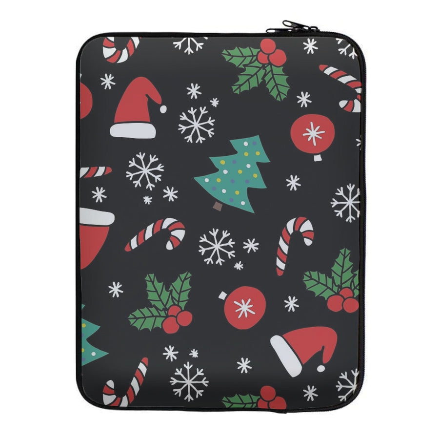Christmas Objects Pattern Laptop Sleeve