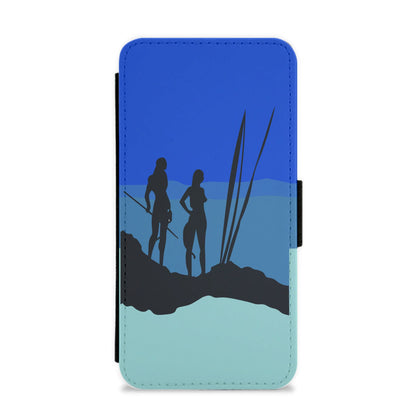 Alien World Outline Flip / Wallet Phone Case