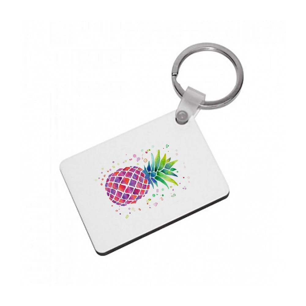 Watercolour Pineapple Keyring - Fun Cases