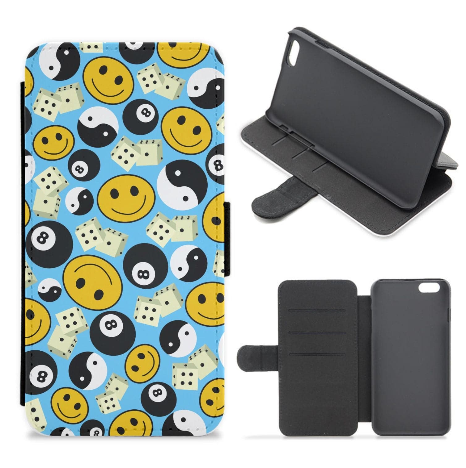 8 Ball Pattern - Skate Aesthetic  Flip / Wallet Phone Case