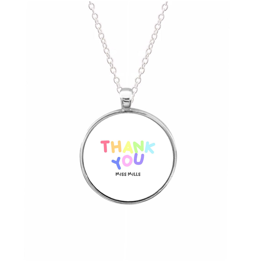 Thank You - Personalised Teachers Gift Necklace