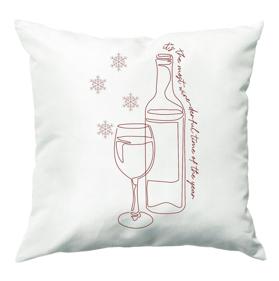 The Most Wine-derful Time - Christmas Puns Cushion
