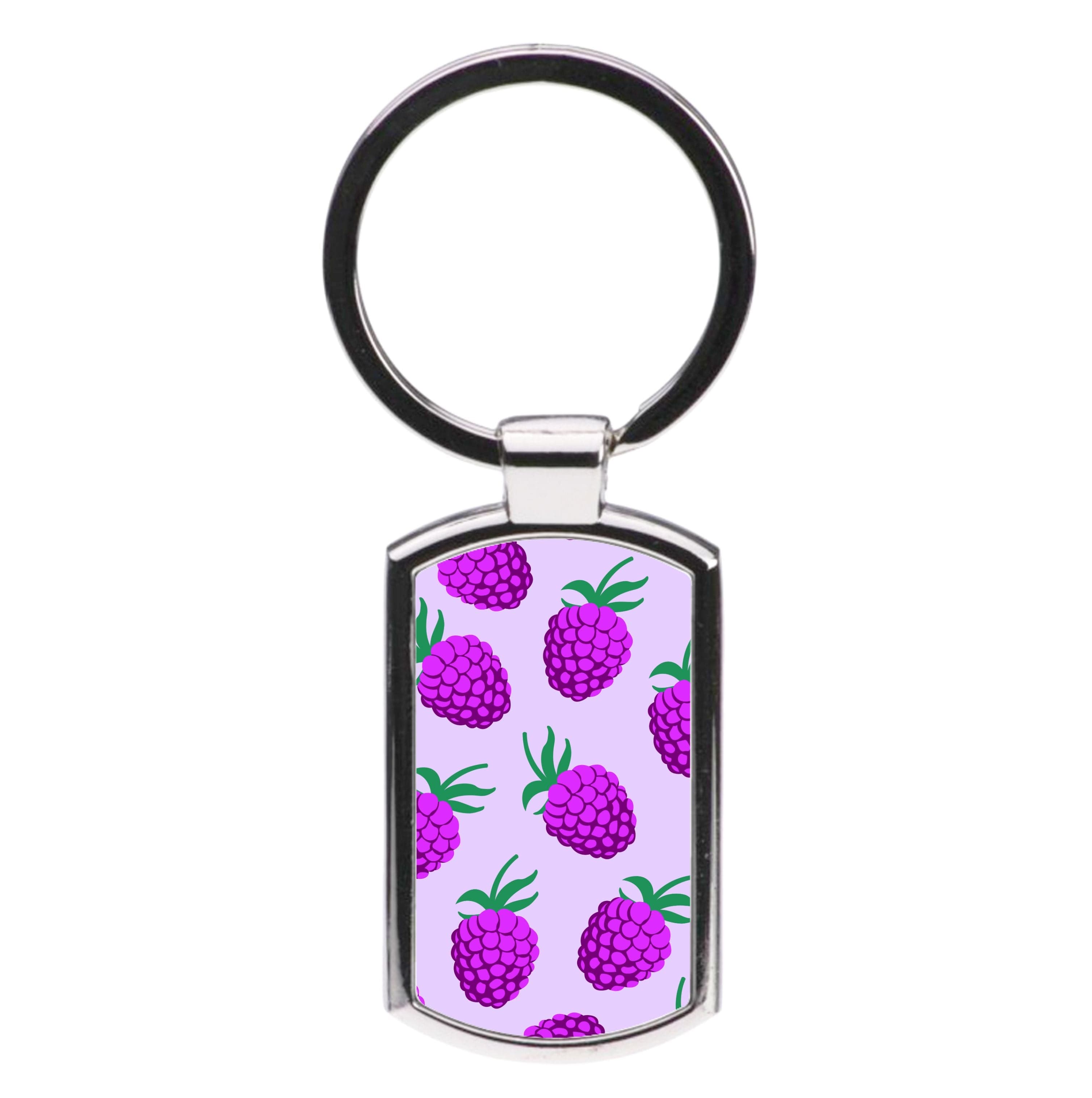 Rasberries - Fruit Patterns Luxury Keyring