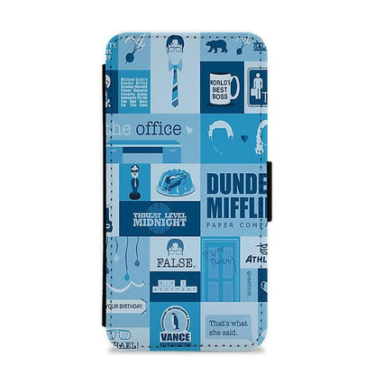 The Office Blue Patchwork Flip / Wallet Phone Case - Fun Cases