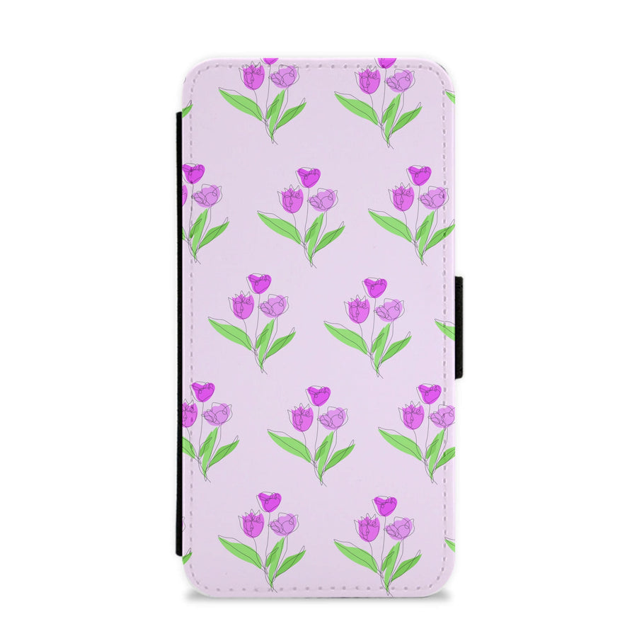 Pink Pattern - Floral Flip / Wallet Phone Case