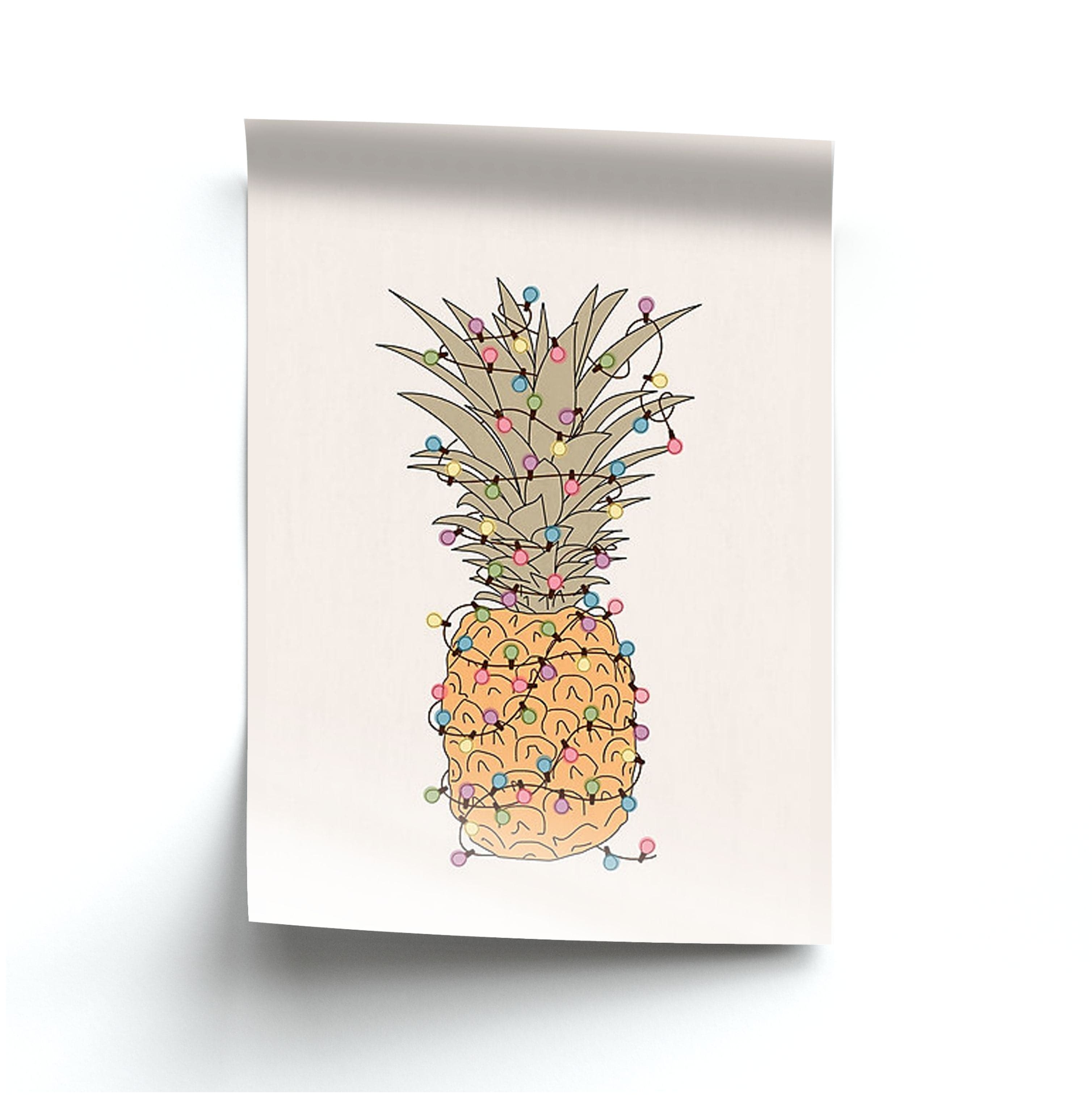 Pinapple Christmas Lights Poster