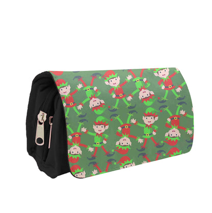 Elf Face Pattern - Christmas Patterns Pencil Case