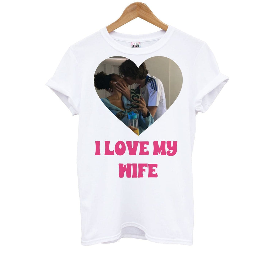 I Love My Wife - Personalised Couples Kids T-Shirt