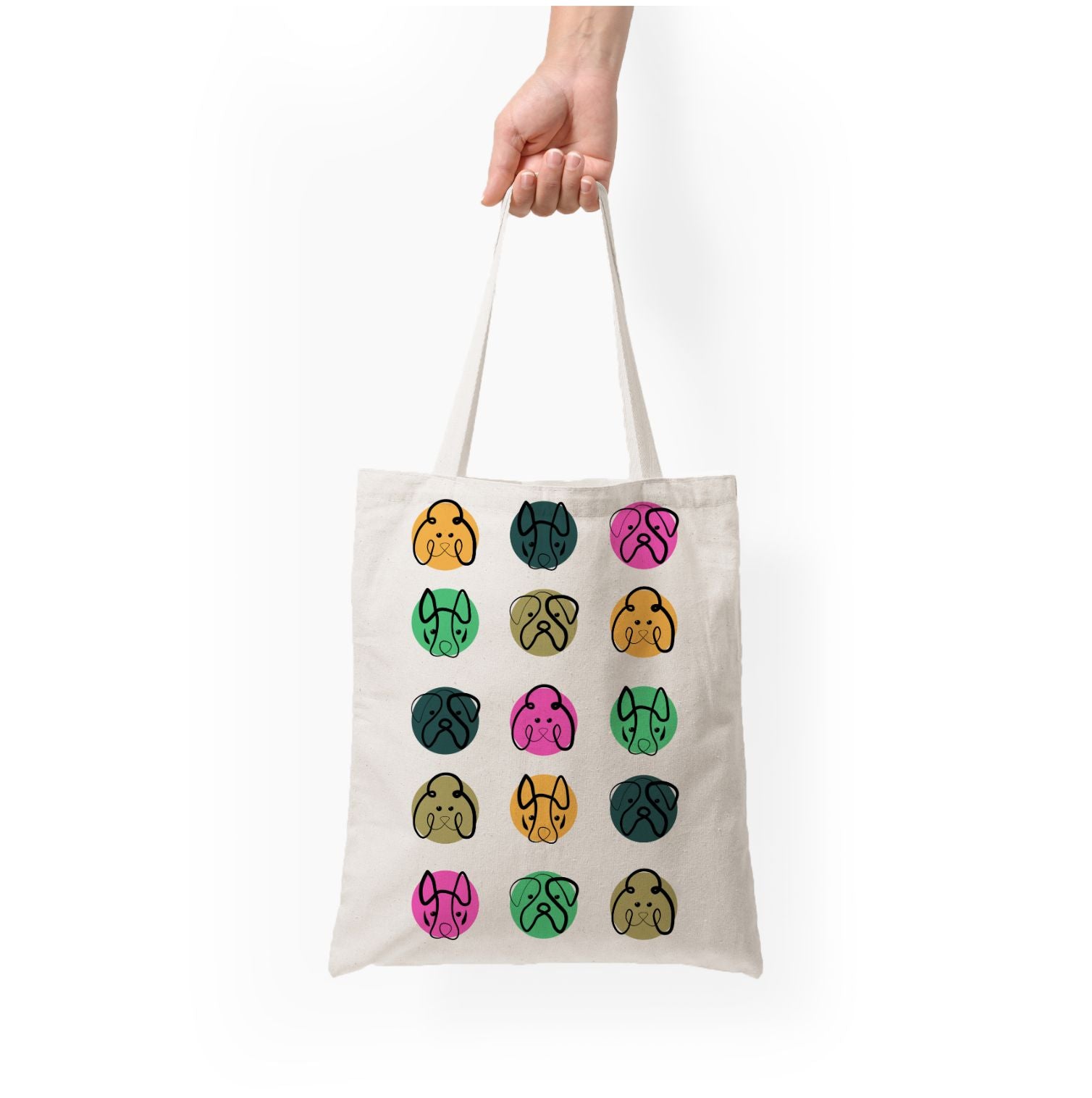 Multi colour dog bones - Dog Patterns Tote Bag