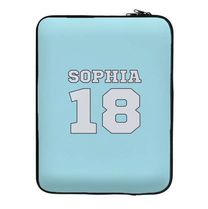 Light Blue - Personalised Football Laptop Sleeve