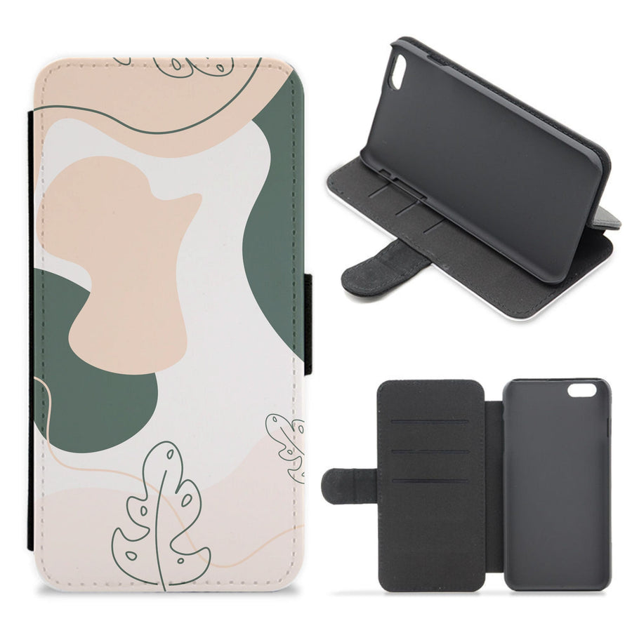 Abstract Leafs - Floral Flip / Wallet Phone Case