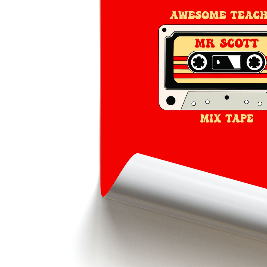 Awesome Teacher Mix Tape - Personalised Teachers Gift Poster