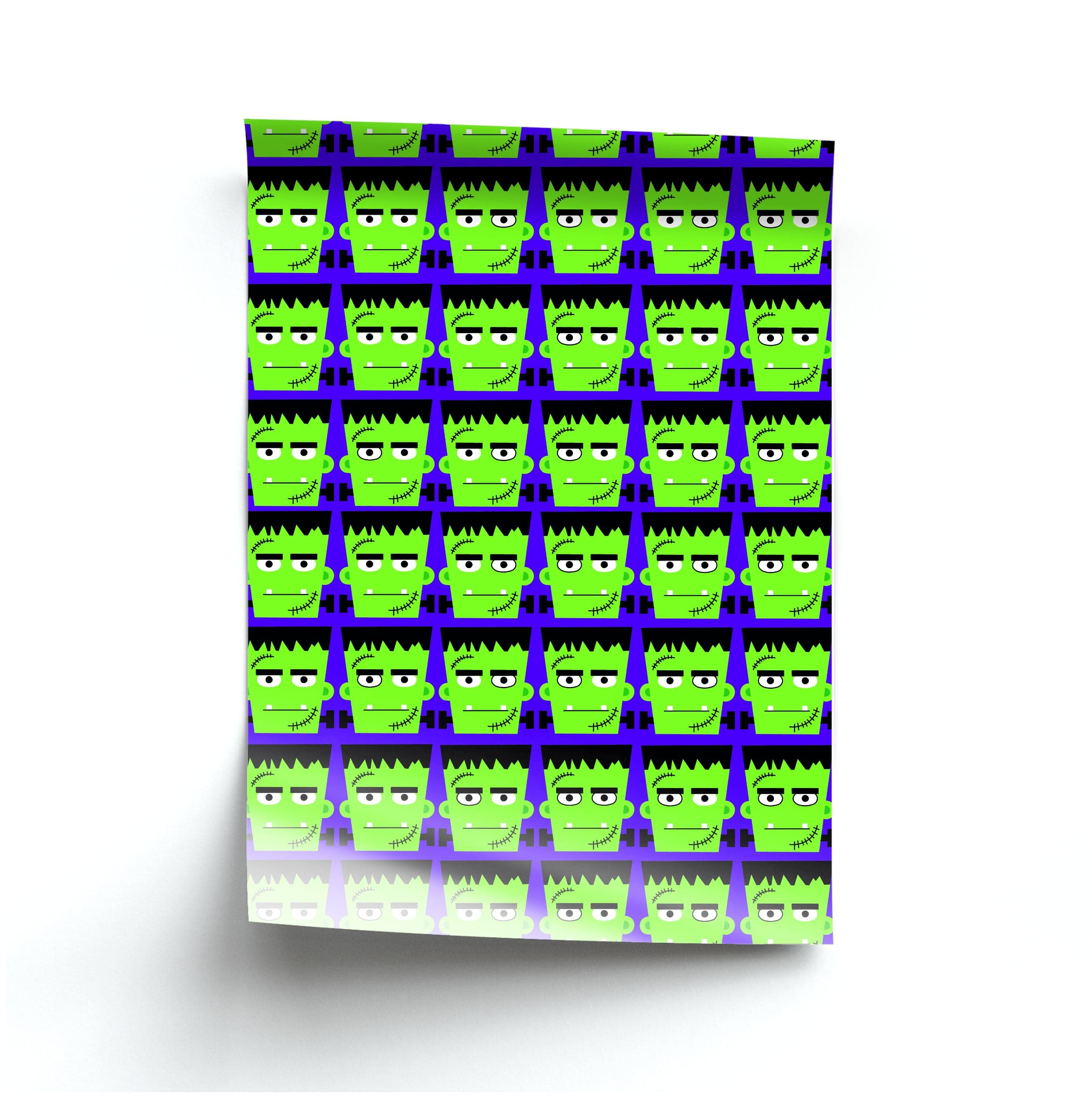 Frankenstein Pattern - Halloween Poster