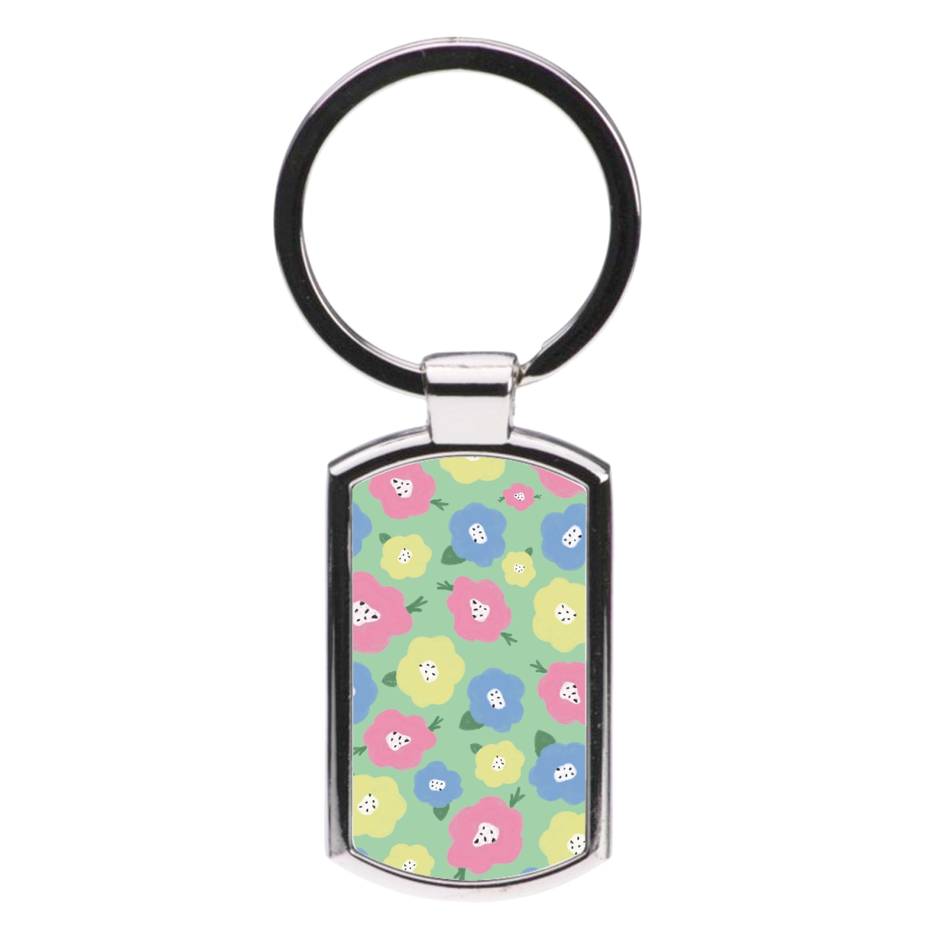 Painted Flowers - Floral Patterns Luxury Keyring