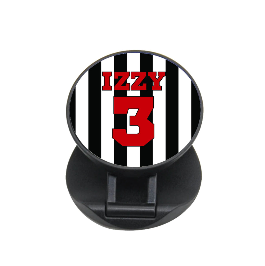 Black And White Stripes - Personalised Football   FunGrip