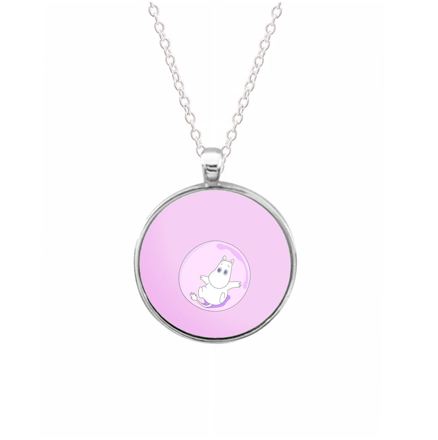 Moomin In A Pink Bubble  Necklace