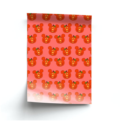 Mouse Pumpkin Pattern Halloween Poster