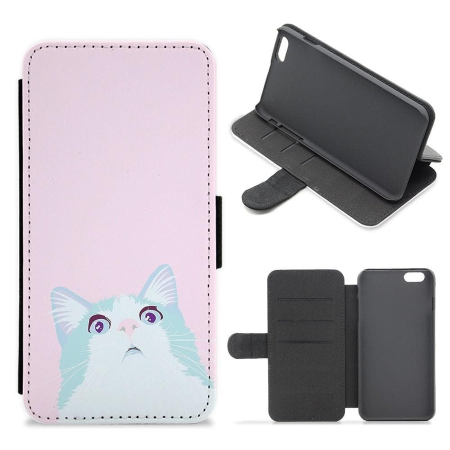 Curious Cat Flip Wallet Phone Case - Fun Cases