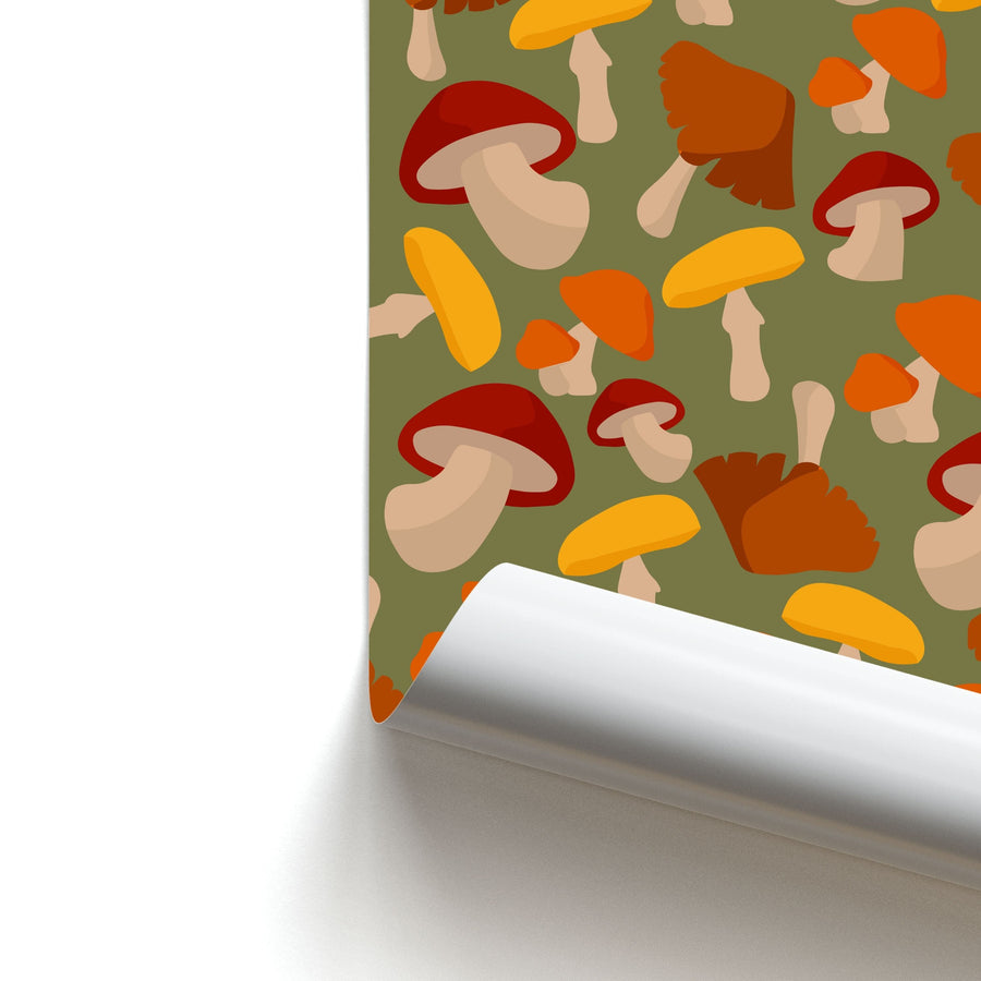 Mushroom Pattern - Autumn  Poster