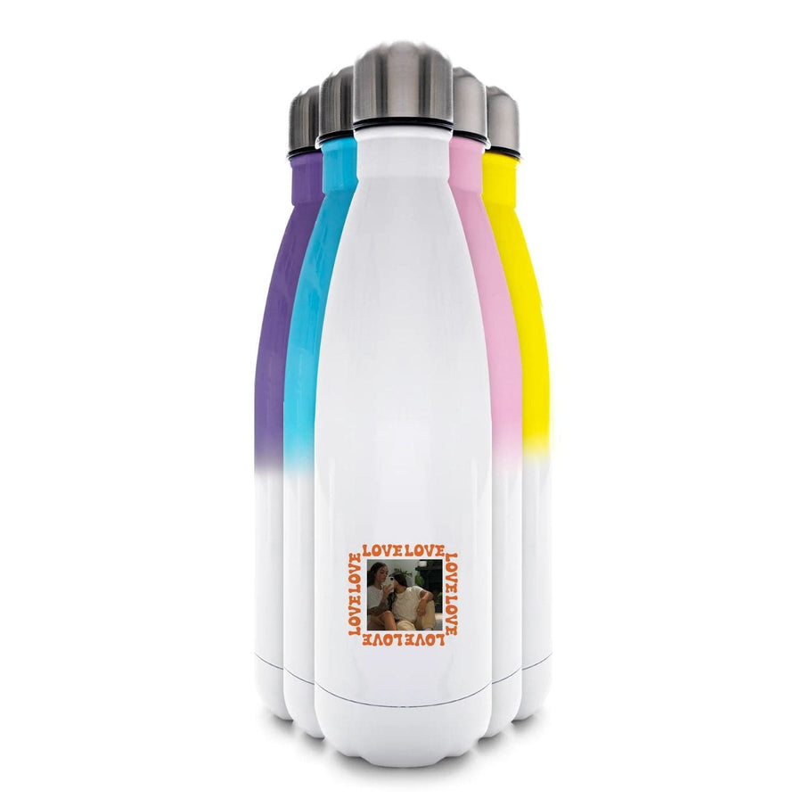 Love, Love, Love - Personalised Couples Water Bottle