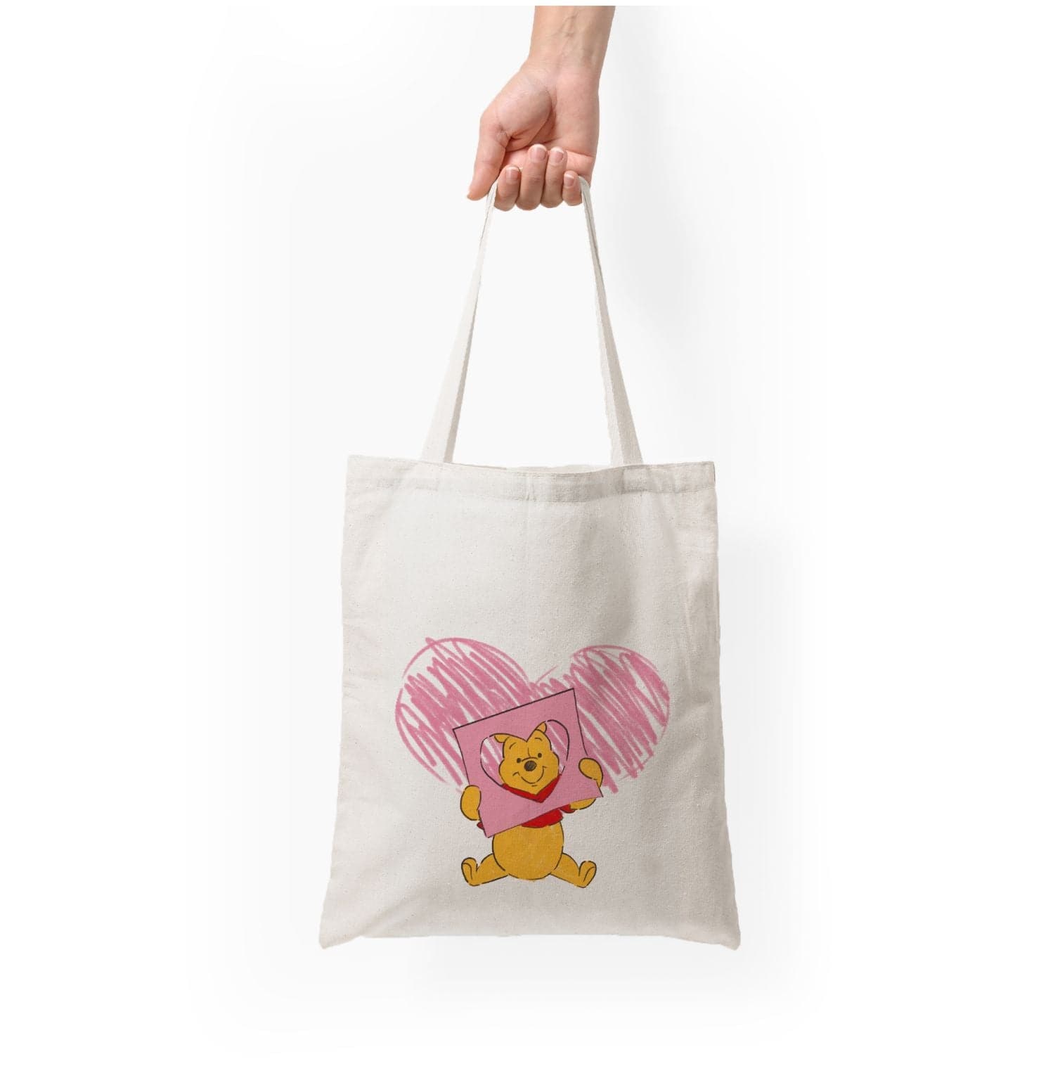 Pooh Heart Drawing Valentine's Tote Bag