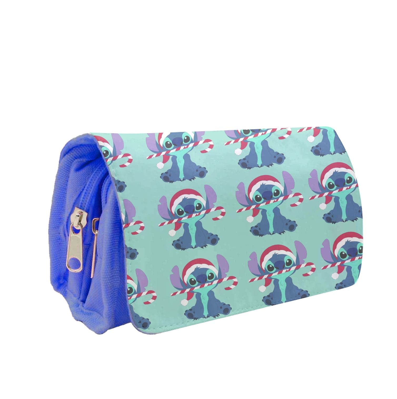 Christmas Blue Alien Pattern Pencil Case