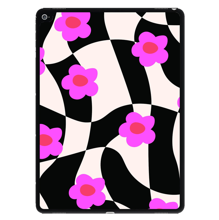 Checkboard Flowers - Trippy Patterns iPad Case
