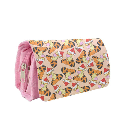 Tiger Pattern Christmas Pencil Case