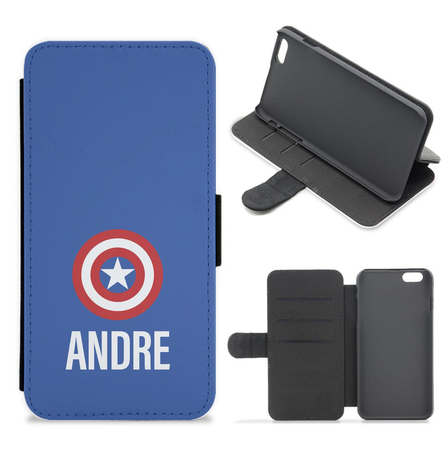 Captain America - Personalised Marvel Flip / Wallet Phone Case