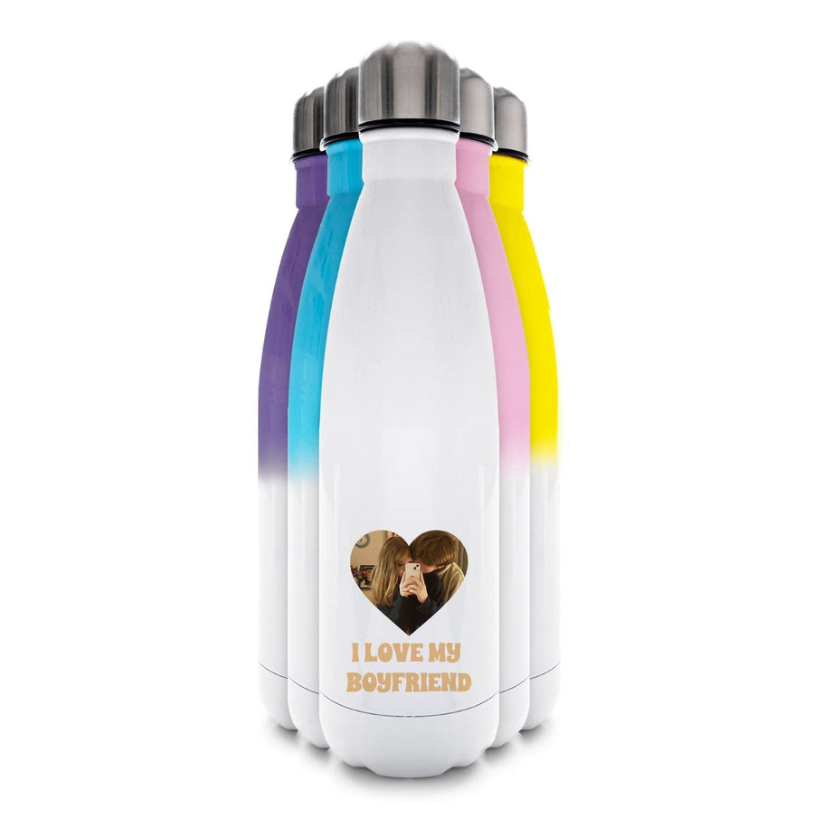 I Love My Boyfriend - Personalised Couples Water Bottle
