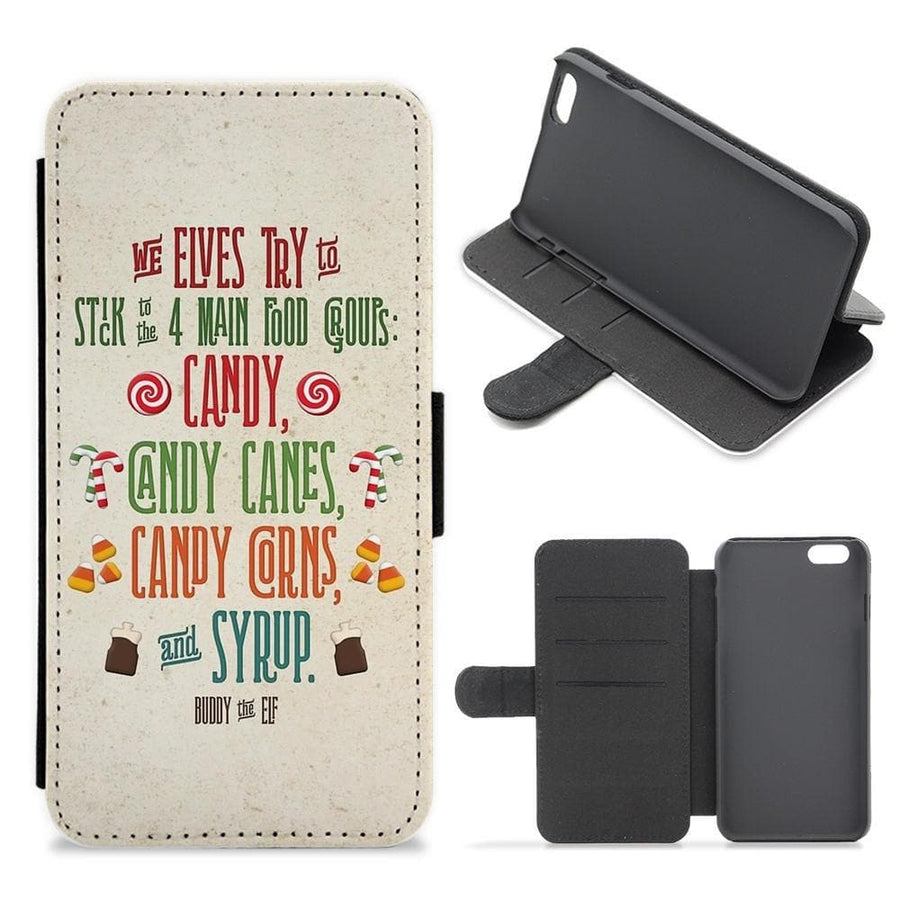 The Four Main Food Groups - Buddy The Elf Flip / Wallet Phone Case - Fun Cases