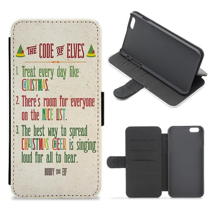 The Elf Code - Buddy The Elf Flip / Wallet Phone Case - Fun Cases