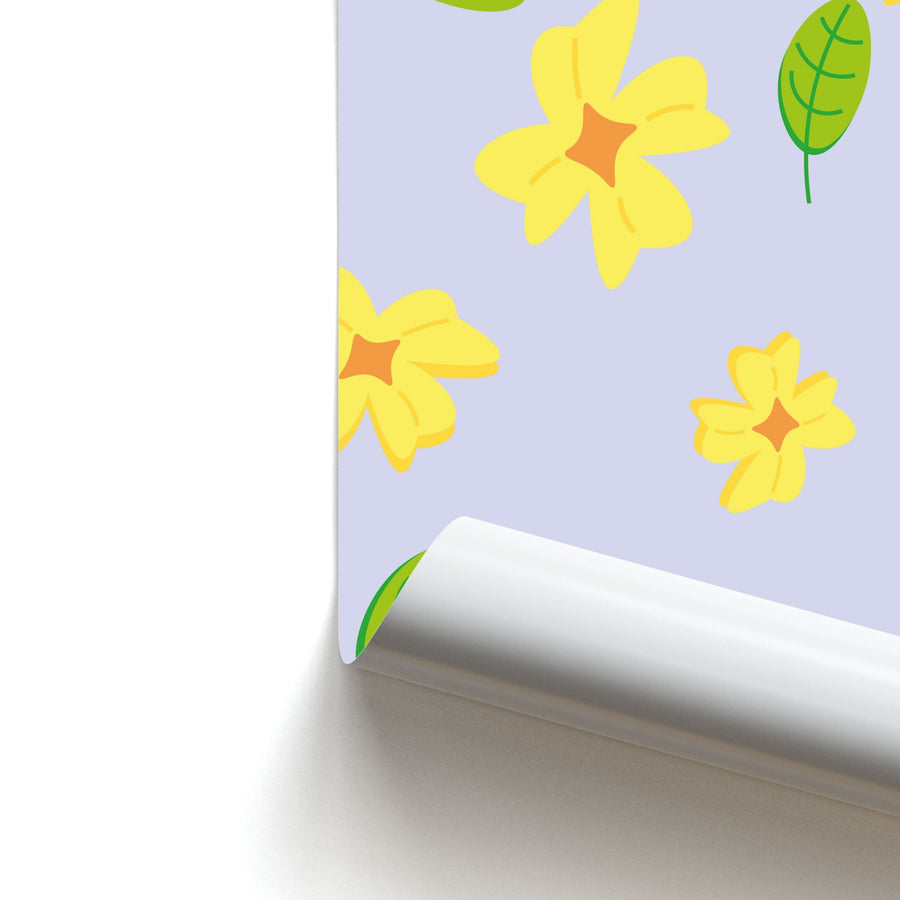 Yellow And Green Pattern - Floral Poster