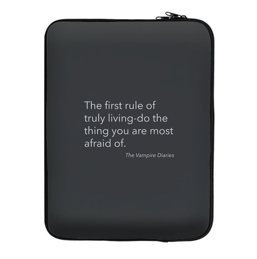 The First Rule Of Truly Living - Vampire Diaries Laptop Sleeve