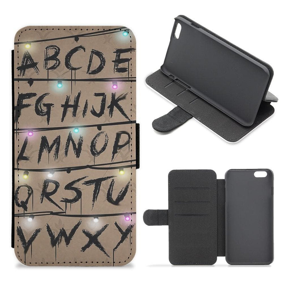 Stranger Things Alphabet Wall Flip Wallet Phone Case - Fun Cases