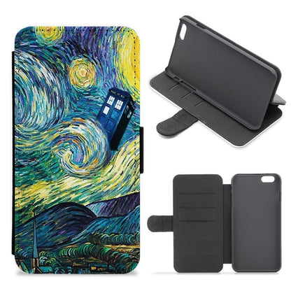 Starry Night Tardis - Doctor Who Flip / Wallet Phone Case - Fun Cases